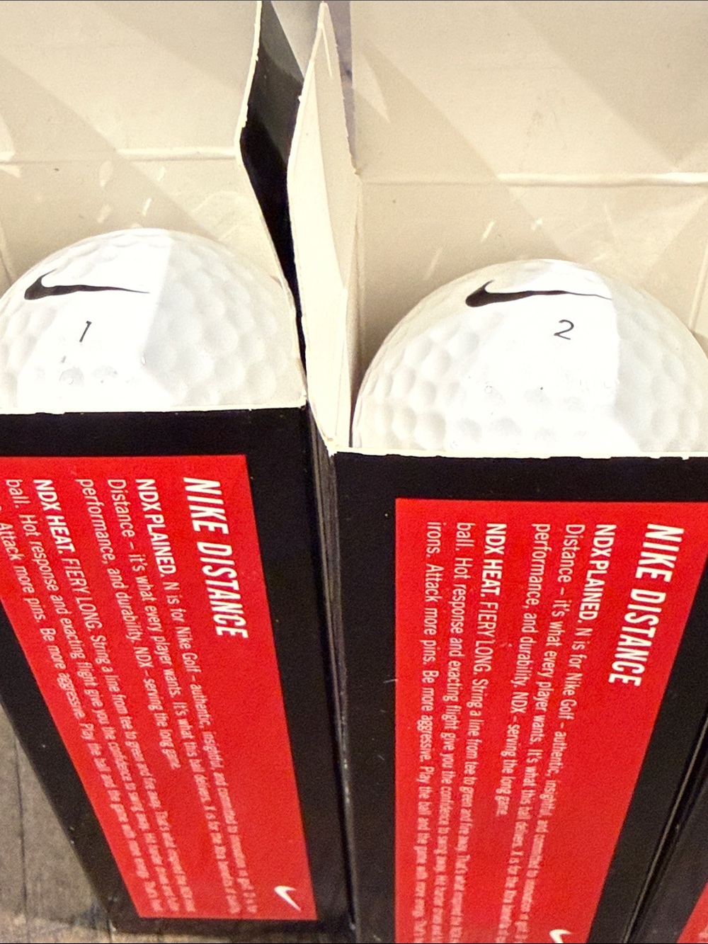 Nike Distance Golf NDX Heat golf balls with Logo 12 Golf Balls New in Box - Picture 10 of 16